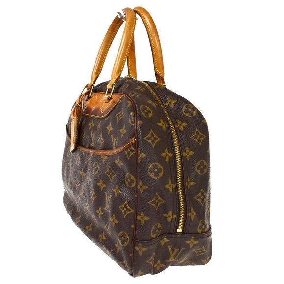 LOUIS VUITTON LV Logo Deauville Hand Bag Monogram Leather Brown - Picture 2 of 16